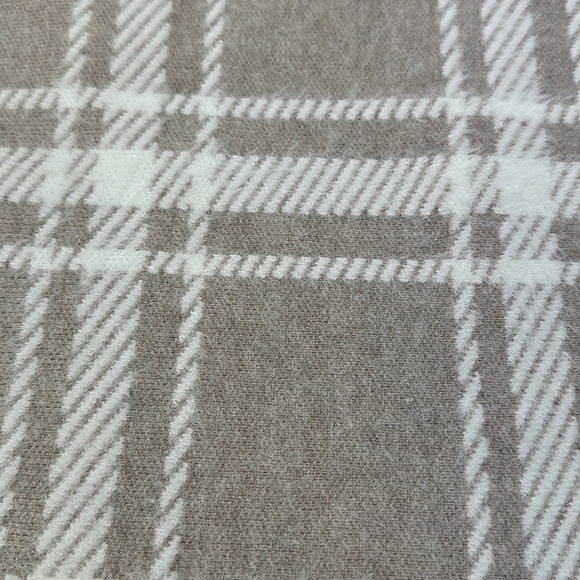 Rachel Zoe Pull Over Poncho Sweater One Size Cream Tan Window Pane Mock Neck - Picture 4 of 12